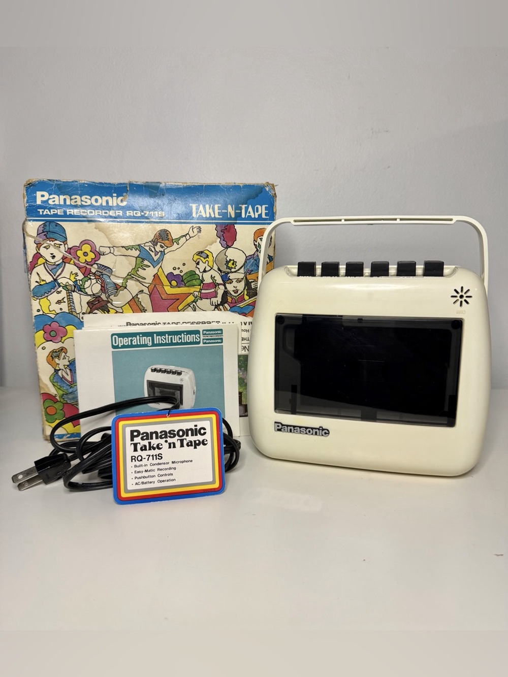 1973 Panasonic Take-N-Tape RQ-711S Cassette Recorder – Space Age - made in Japan